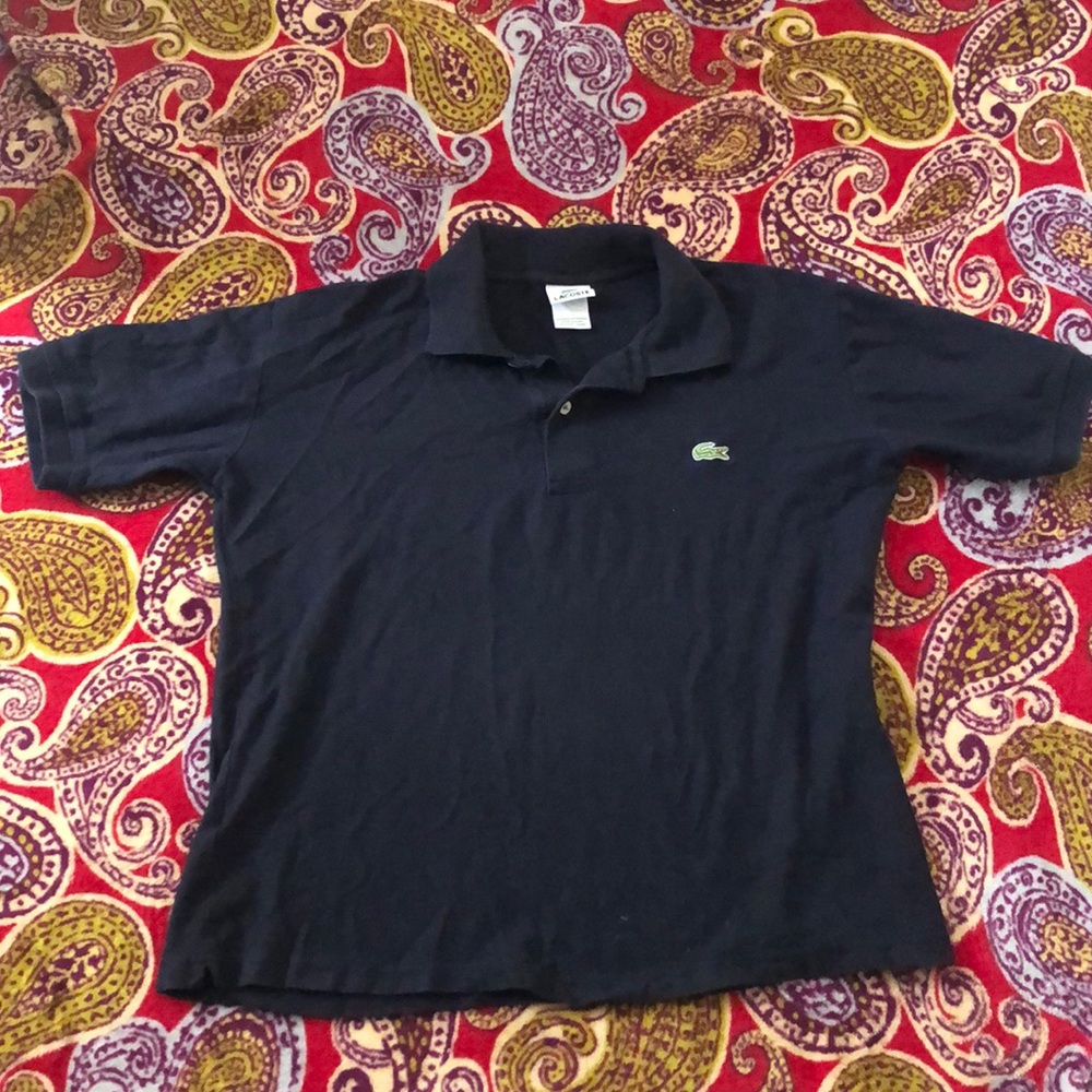 navy blue lacoste polo t-shirt